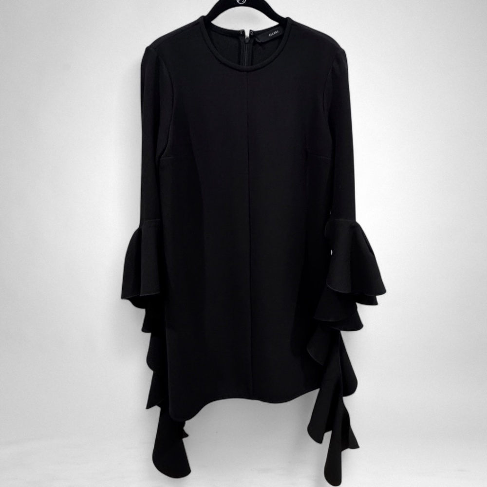 Ellery Kilkenny Frill Sleeve Mini Dress (Black)